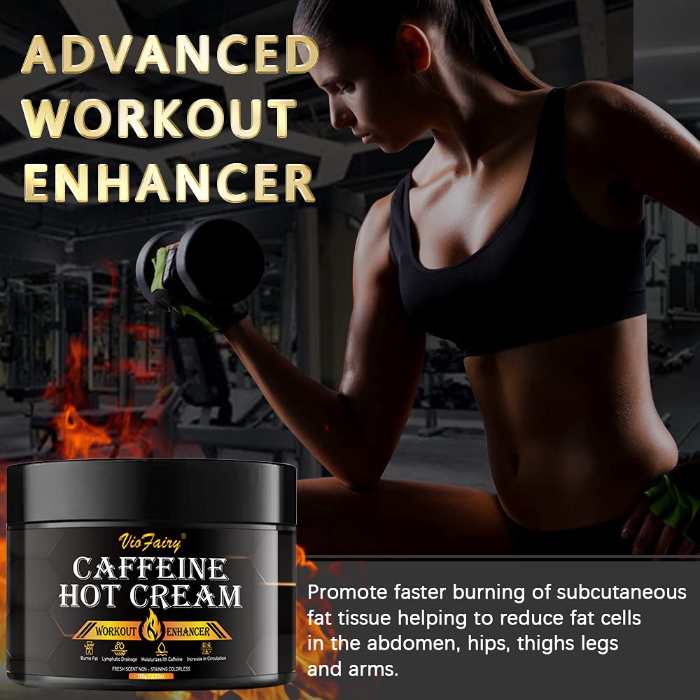 Caffeine Anti Cellulite Hot Cream, Body Sculpting Cellulite Workout Cream for Women Men , Anti-Cellulite Remover Creams, Natural Sweat Workout Enhancer, Thighs Belly Butt Firming Legs Slimming Cream