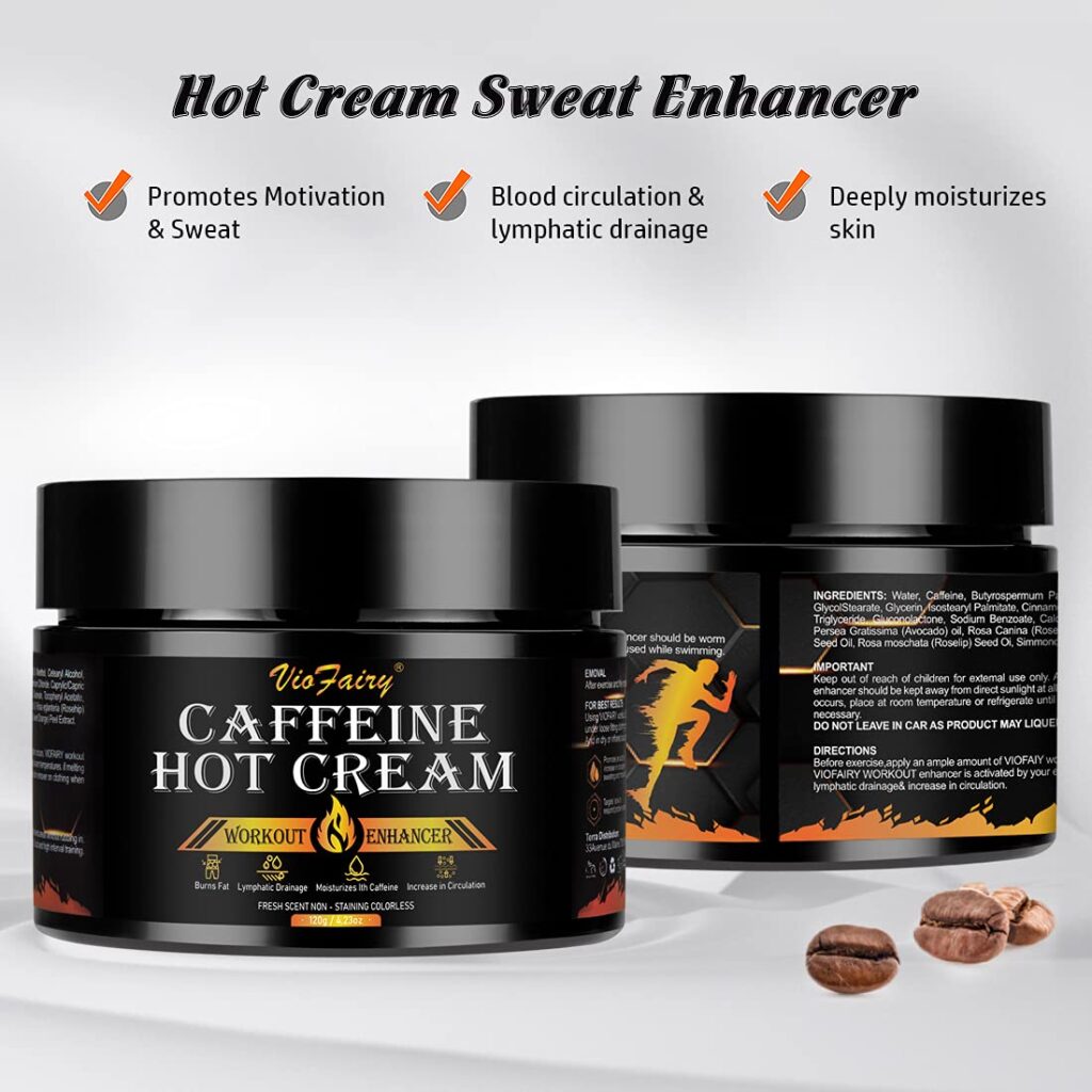 Caffeine Anti Cellulite Hot Cream, Body Sculpting Cellulite Workout Cream for Women Men , Anti-Cellulite Remover Creams, Natural Sweat Workout Enhancer, Thighs Belly Butt Firming Legs Slimming Cream