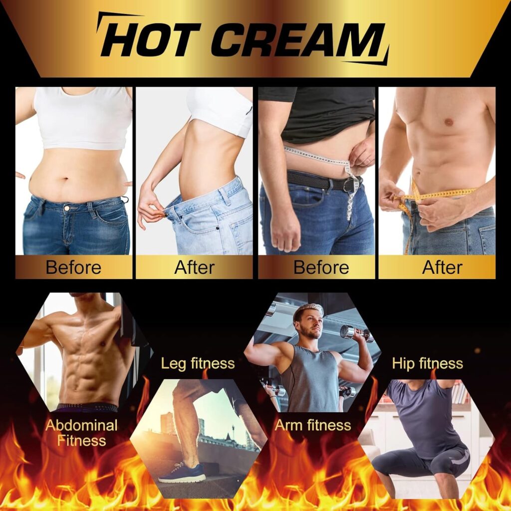 Hot Sweat Cream, Fat Burning Cream for Belly, Natural Sweat Enhancer Cream for Men and Women, Body Sculpting Cellulite Workout Cream, Weight Loss Cellulite Treatment for Thighs, Legs, Arms, Buttocks