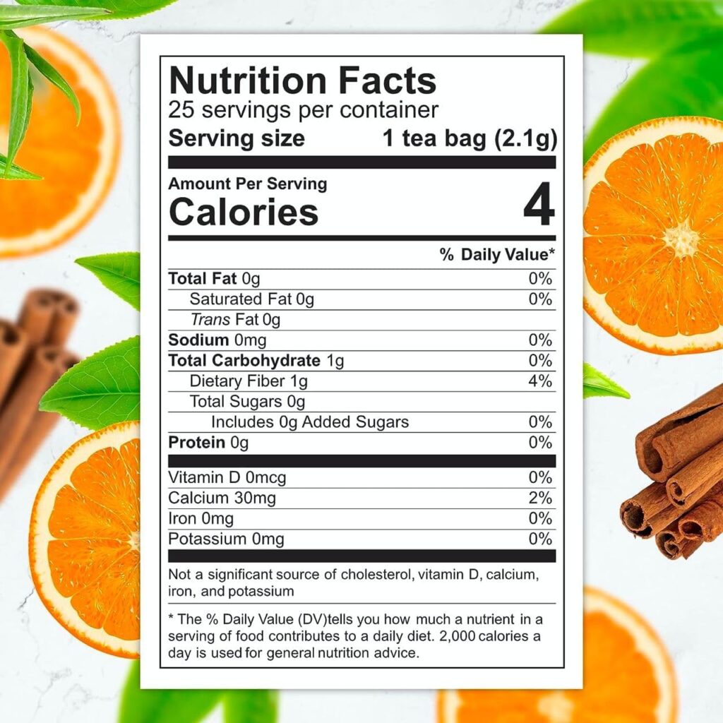 Total Tea SIimming Detox Tea Caffeine Free - 25 Day Detox Tea - Herbal Tea with Chamomile, Hibiscus Tea Ginger Root for Colon Cleanse – Natural Citrus Cinnamon Herbal Tea for Digestive Health (25-Pack, Citrus Cinnamon)