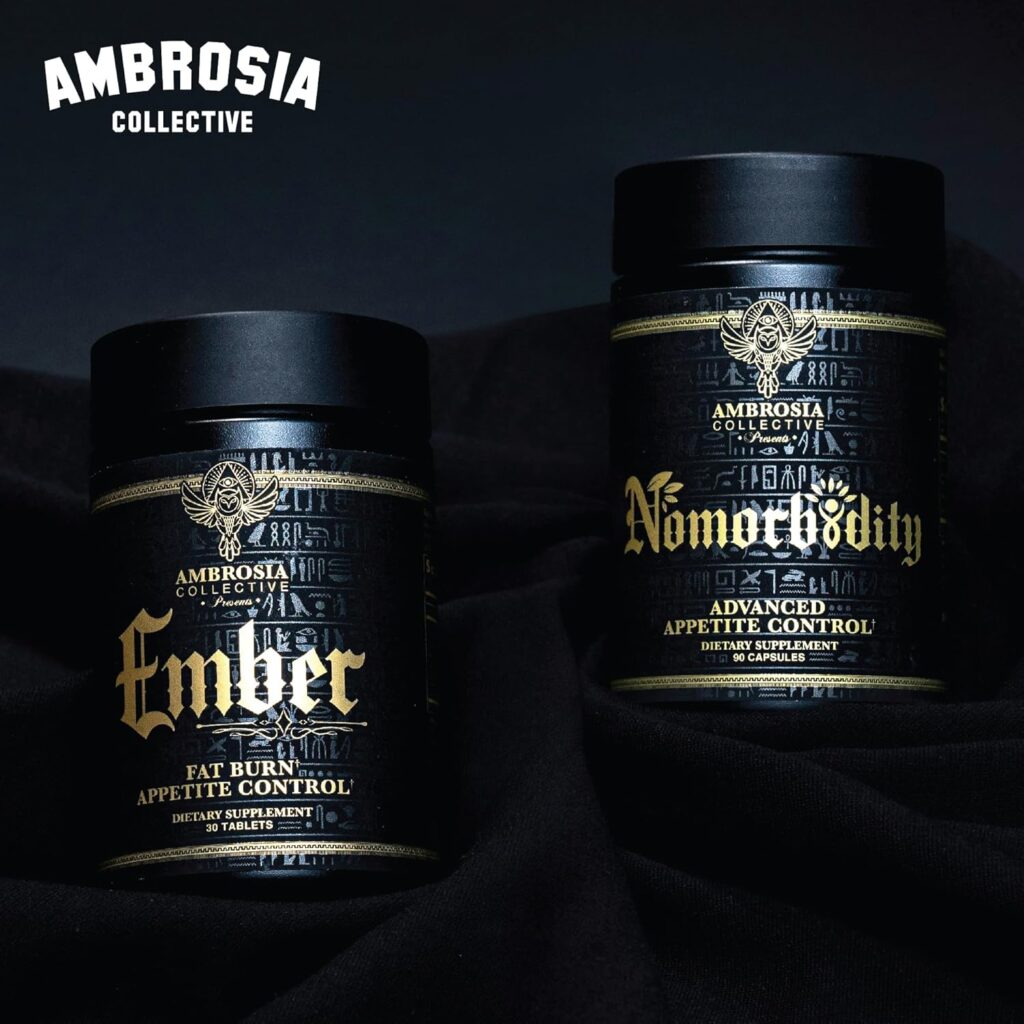 Ambrosia Nomorbidity Advanced Appetite Control Ember Thermogenic Fat Burner | Powerful Hunger Management, Appetite Support Fat Burning System with KSM-66 Ashwagandha, Garcitrin, CapsiMax™, Africa