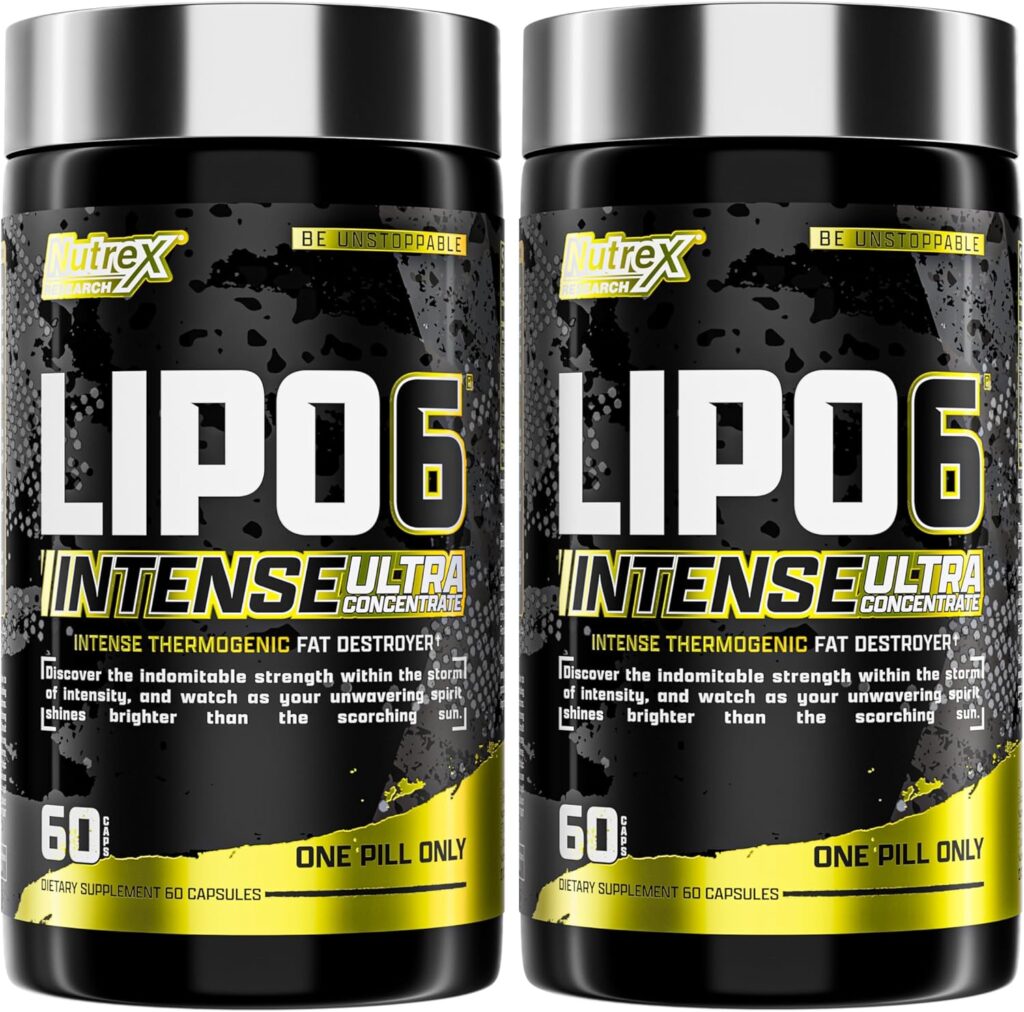 Nutrex Research Lipo-6 Black Intense Ultra Concentrate | Intense Thermogenic Fat Burner - Weight Loss Supplement | 60 Diet Pills (Pack of 2)