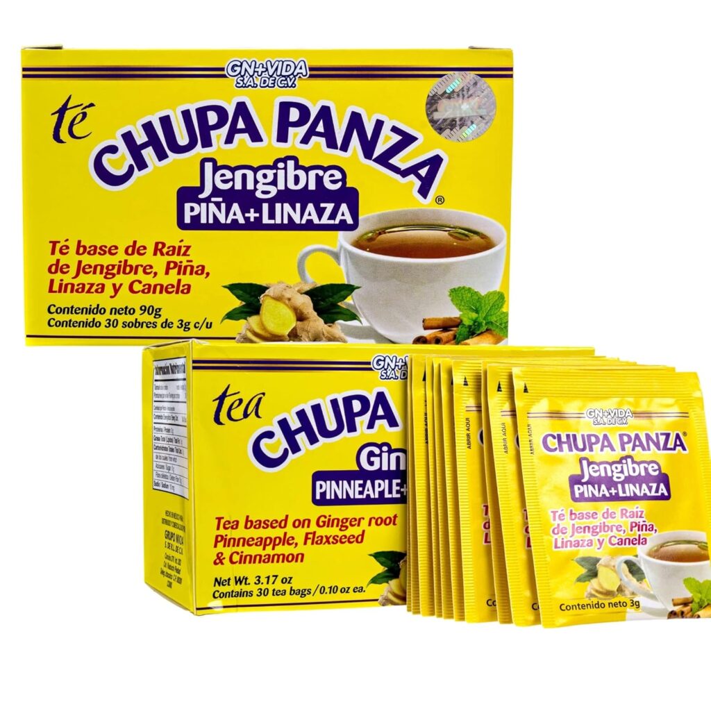 Tea CHUPA Panza, Tea Based ONGINGER Root, PINNEAPPLE, Flaxseed Cinnamon (30 Tea Bags/0.10 oz Each)