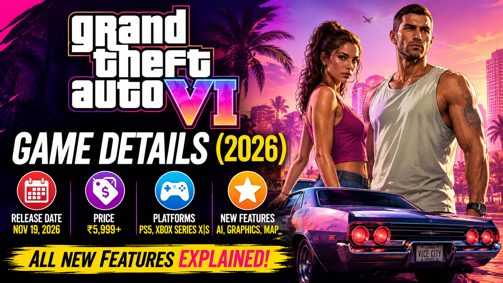GTA 6 Game Details (2026): Release Date, Price & New Features