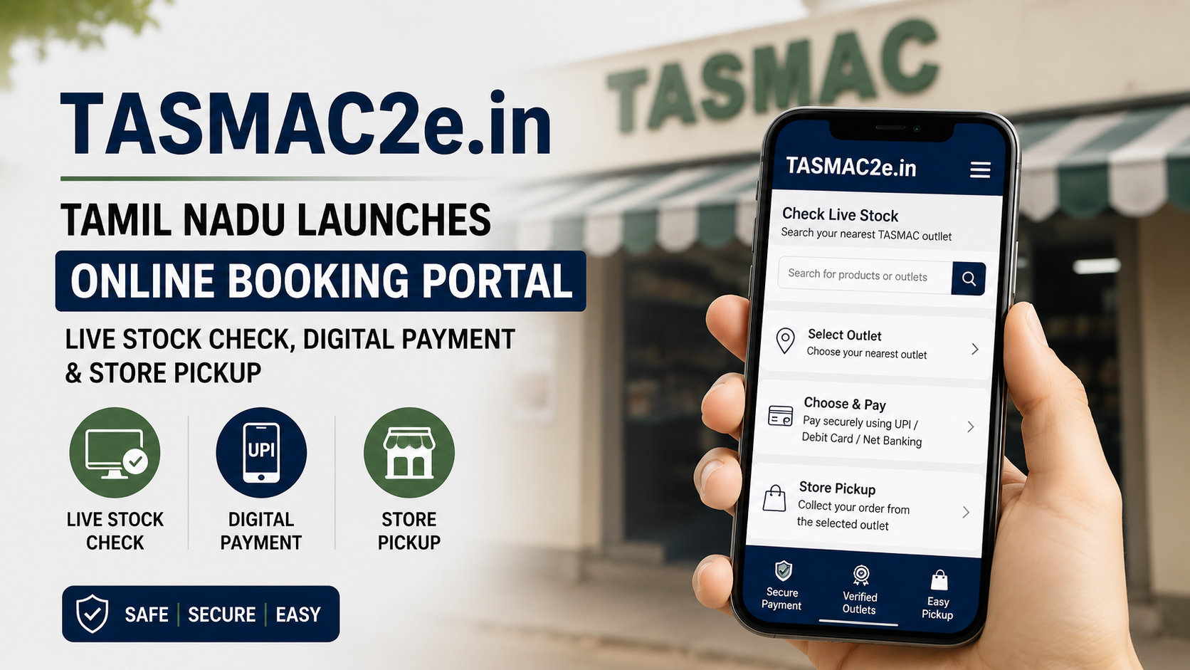 TASMAC2e.in Online Booking Portal: Live Stock, Digital Payment & Store Pickup